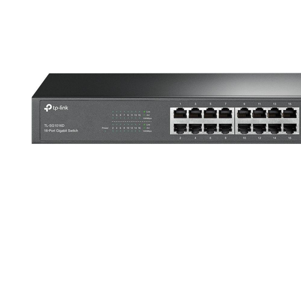 Switch Gigabit 16 Portas 10-100-1000 Nao Gerenciavel Tl-sg1016d Nacional Smb - 3