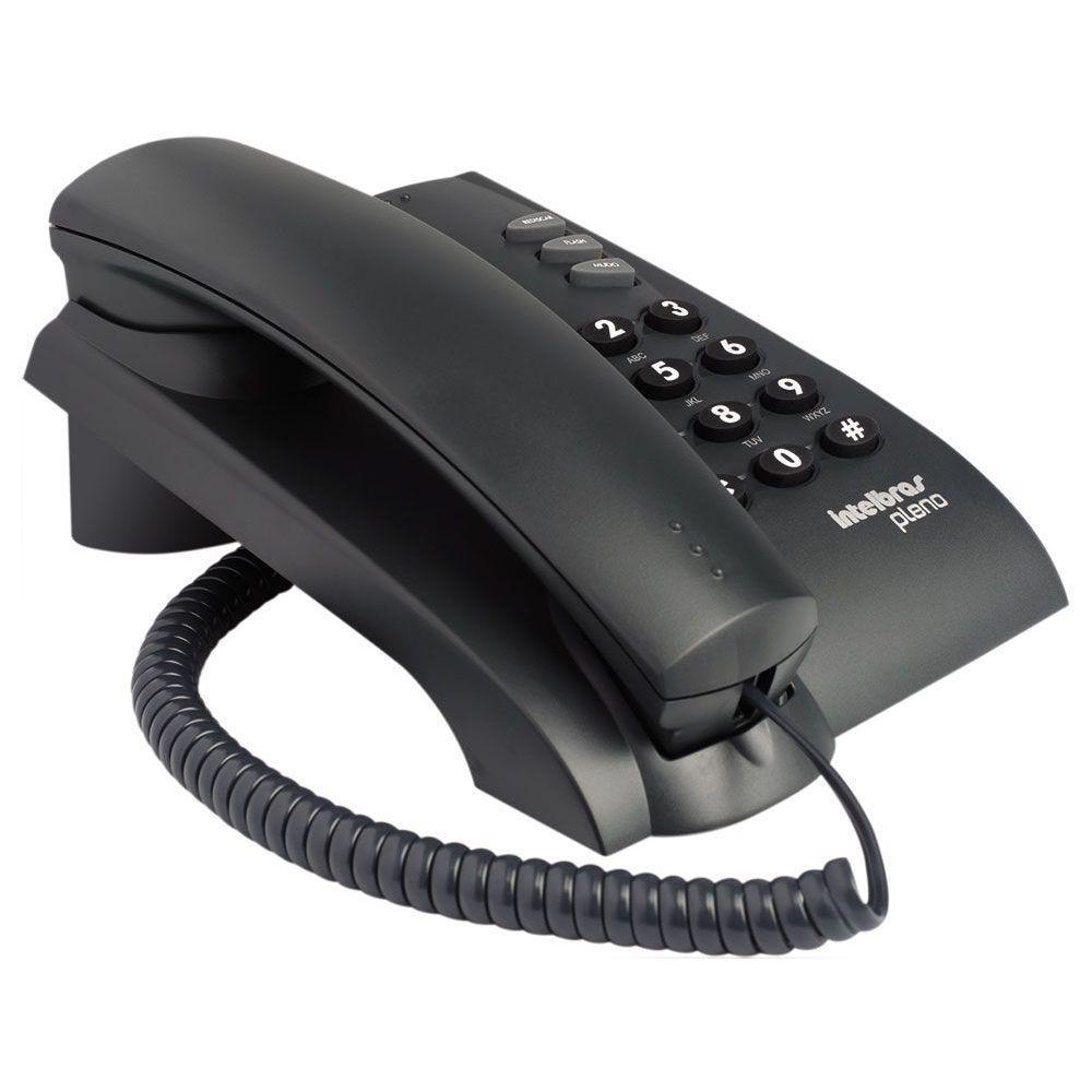 Telefone Com Fio Intelbras Pleno Com Chave Grafite - 3