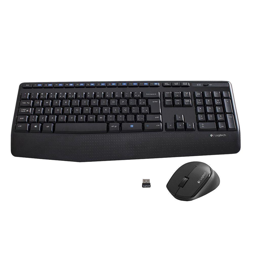 Wireles Combo Logitech Teclado + Mouse Sem Fio Mk345 Usb Preto - 1