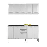 Armário De Cozinha Completa Itatiaia Tarsila De Aço Com Balcão 10 Portas Branco Branco - 1