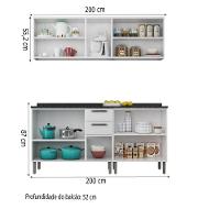 Armário De Cozinha Completa Itatiaia Tarsila De Aço Com Balcão 10 Portas Branco Branco - 3