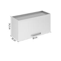 Armário De Cozinha E Lavanderia Com 1 Porta Aéreo Modulo Suspenso Geladeira Aço Tarsila 0,80m Branco Branco - 3