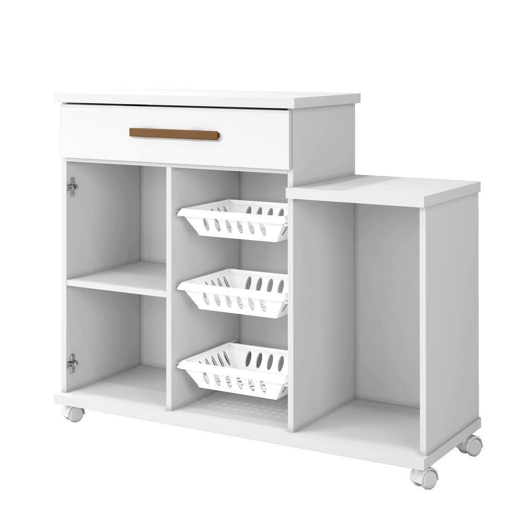 Fruteira Teresina Arte Móveis 2 Portas 1 Gaveta 3 Cestos Branco - 3