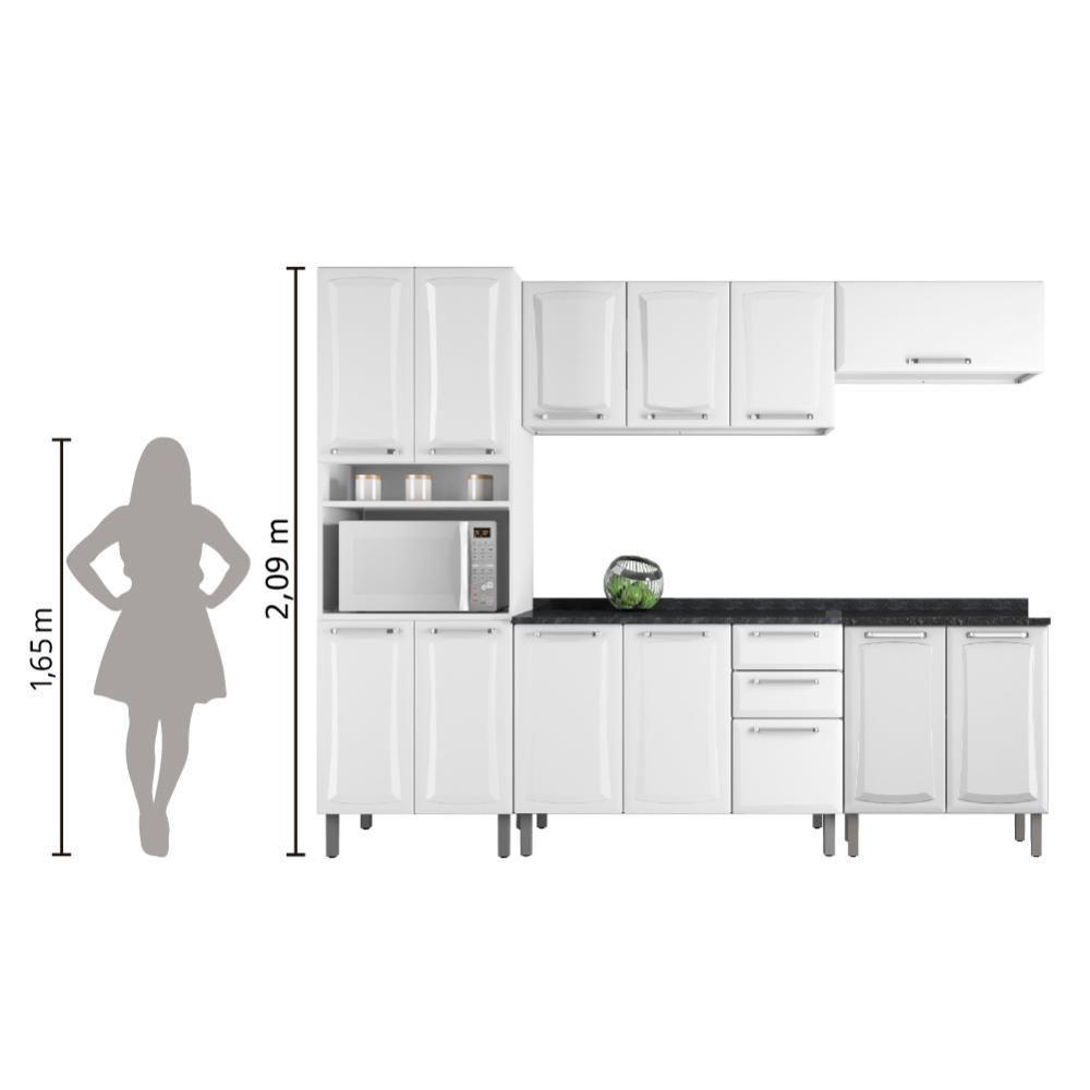 Armário De Cozinha Completa Itatiaia Tarsila De Aço Com Balcão 13 Portas 2 Gavetas Branco Branco - 2