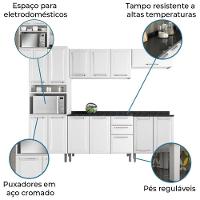 Armário De Cozinha Completa Itatiaia Tarsila De Aço Com Balcão 13 Portas 2 Gavetas Branco Branco - 3