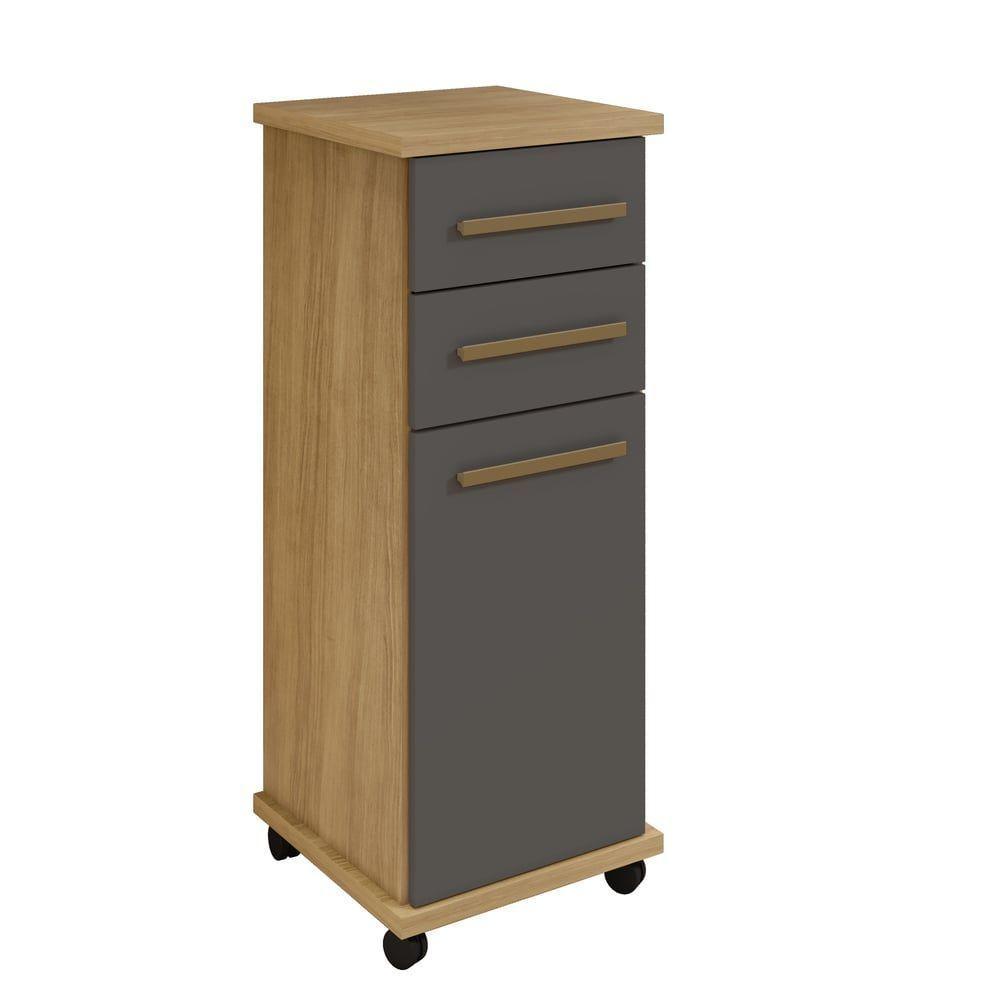 Balcão Tókio 2 Gavetas Arte Móveis Cinamomo-grafite - 1