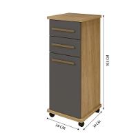 Balcão Tókio 2 Gavetas Arte Móveis Cinamomo-grafite - 2