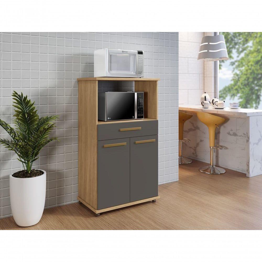 Balcão Conquista Arte Móveis Cinamomo-grafite - 4