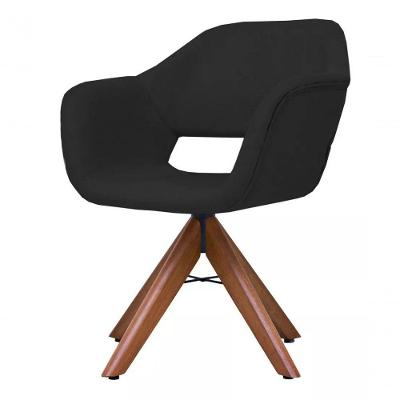Poltrona Decorativa Bela Liso Pe Palito Unidecor Preto