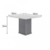 Mesa De Jantar 4 Lugares Tampo Mdf-vidro Napoli 90cm Moveis Leifer Cadeiras Não Inclusas Freijó-freijó Decor-off White - 2