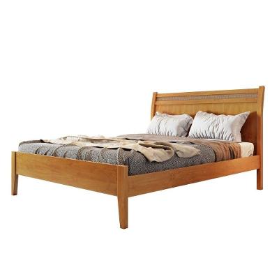 Cama Queen Com Ratam 160cm Esmeralda Amêndoa Mel Josandro Amêndoa Mel