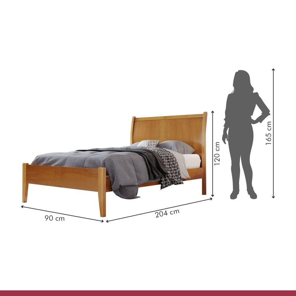 Cama Solteiro 90cm Classic Amendoa Mel Josandro Amendoa Mel - 2