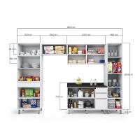 Armário De Cozinha Completa Top Class 5 Peças Com 10 Portas Branco Branco - 2