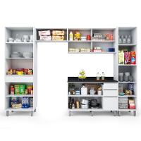 Armário De Cozinha Completa Top Class 5 Peças Com 10 Portas Branco Branco - 5
