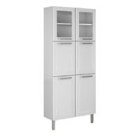 Armário De Cozinha E Paneleiro Duplo De Aço Itatiaia Tarsila Com Vidro 6 Portas 0,70m Branco Branco - 1