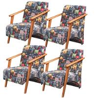 Kit 4 Poltronas Venus 1 Lugar Braço Madeira Maciça Tecido Suede Unidecor Retro Bar 107 - 1