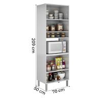 Armário De Cozinha E Paneleiro De Aço 4 Portas Com Nicho Para Microondas Tarsila 0,70m Branco Branco - 4