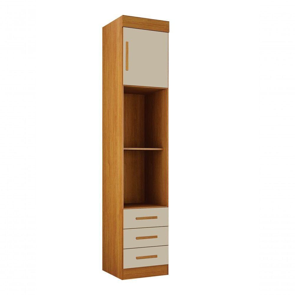 Modulado Mesa De Cabeceira 3 Gavetas Orion - Leifer Móveis Cinamomo-off White - 1