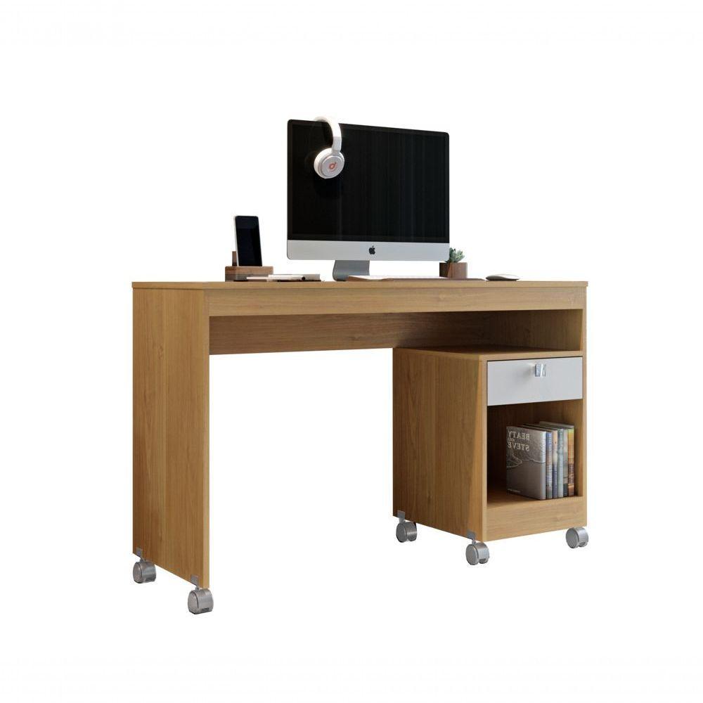 Mesa Para Computador 01 Gaveta Com Rodizio Giga Valdemoveis Cinamomo-off White - 1