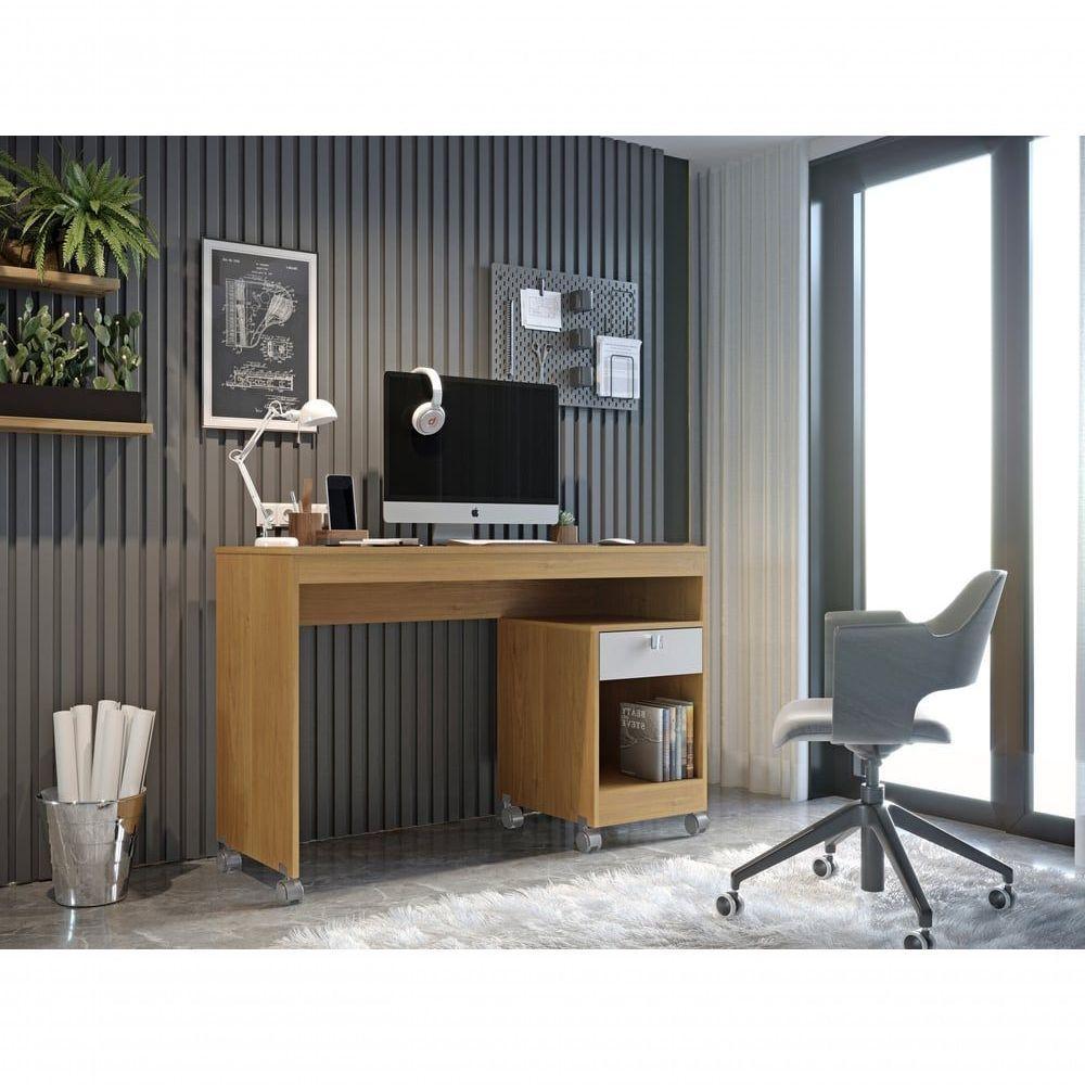 Mesa Para Computador 01 Gaveta Com Rodizio Giga Valdemoveis Cinamomo-off White - 2