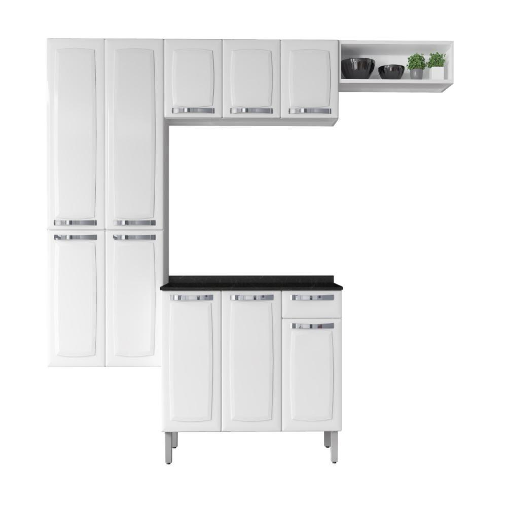 Armário De Cozinha Completa Itatiaia De Aço Com Balcão 10 Portas 1 Gaveta Branco Branco - 4