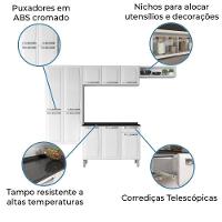 Armário De Cozinha Completa Itatiaia De Aço Com Balcão 10 Portas 1 Gaveta Branco Branco - 2