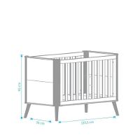 Berço Evolutivo Theo 4 Em 1 - Móveis Peroba Amendoa-off White - 2