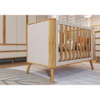 Berço Evolutivo Theo 4 Em 1 - Móveis Peroba Amendoa-off White