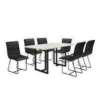 Conjunto De Jantar Itália Com 6 Cadeiras Base Goiás Bm Tubulares Off White-courissimo 134 - 1