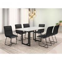 Conjunto De Jantar Itália Com 6 Cadeiras Base Goiás Bm Tubulares Off White-courissimo 134 - 6