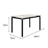 Conjunto De Jantar Lisboa Com 6 Cadeiras E Mesa Retangular Tocantins Bm Tubulares Off White-ratan Chocolate-linho 307