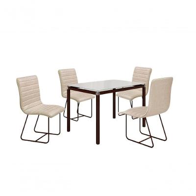 Conjunto Itália Com 4 Cadeiras E Base Tocantins Bm Tubulares Off White-courissimo 133