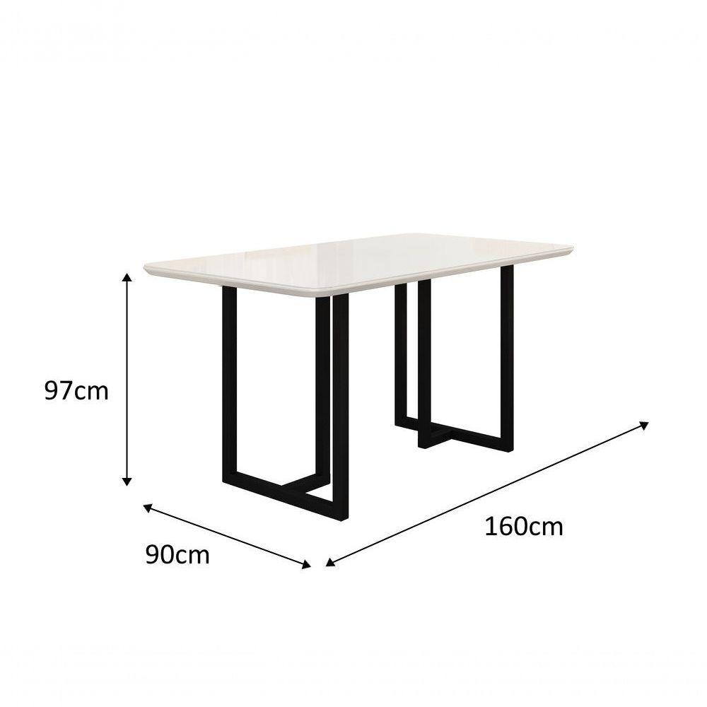 Conjunto Siena Com 4 Cadeiras E Base Goiás Bm Tubulares Off White-linho 306 - 4