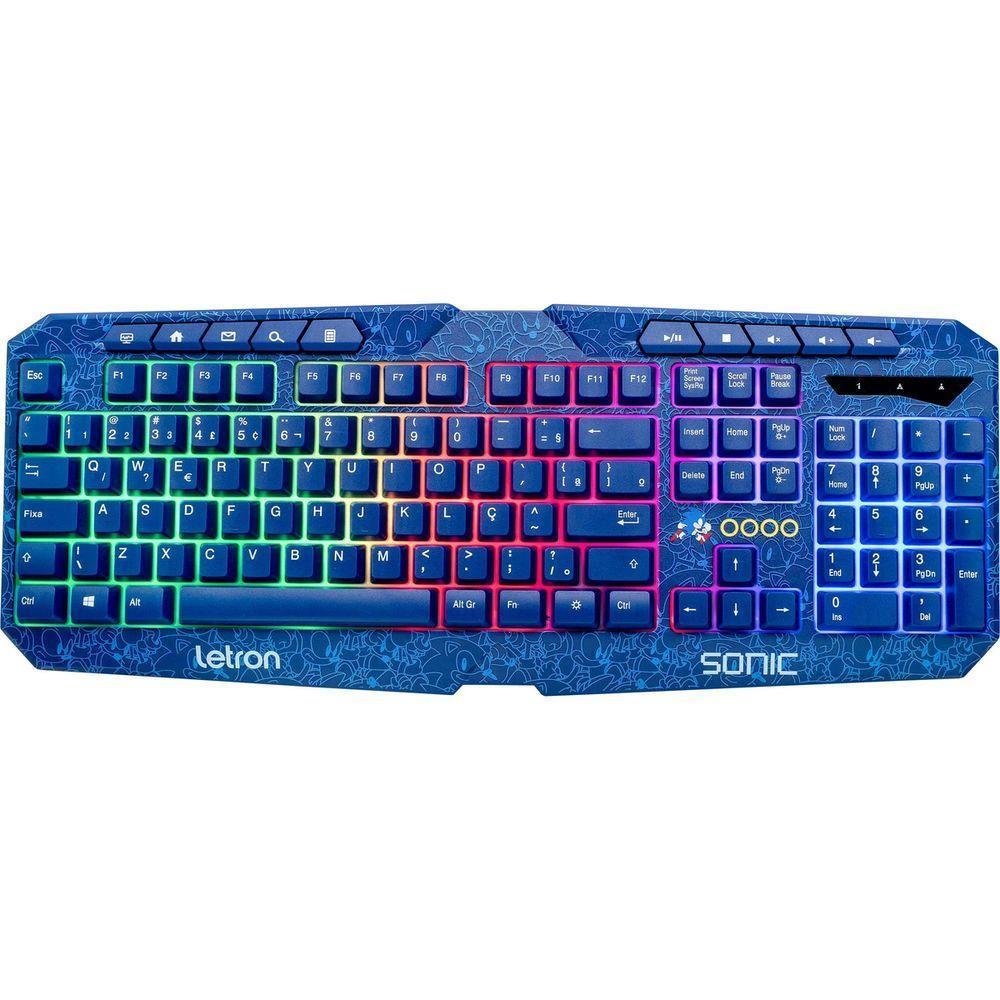 Teclado Gamer Letron Sonic Usb Led Azul - 1