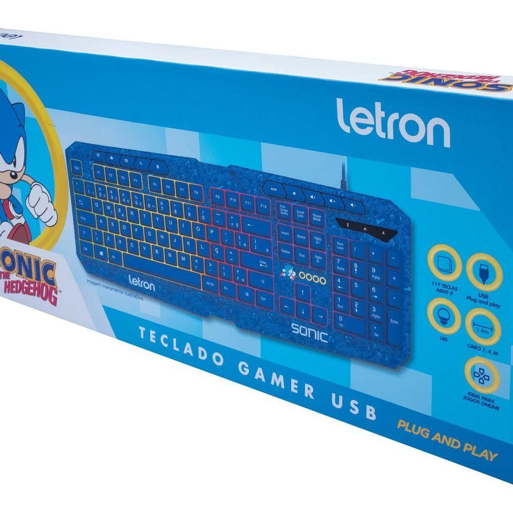 Teclado Gamer Letron Sonic Usb Led Azul - 3