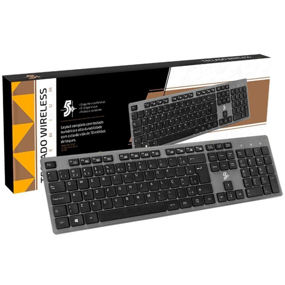 Teclado Sem Fio Premium Preto 5+ - 1