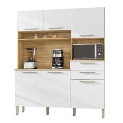 Armário de Cozinha Completa Montesa 6 Portas 2 Gavetas MDF Frejó Branco