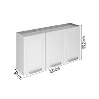 Armário De Cozinha E Lavanderia Com 3 Portas Aéreo Modulo Suspenso Itatiaia Aço Tarsila 0,80m Branco Branco - 5