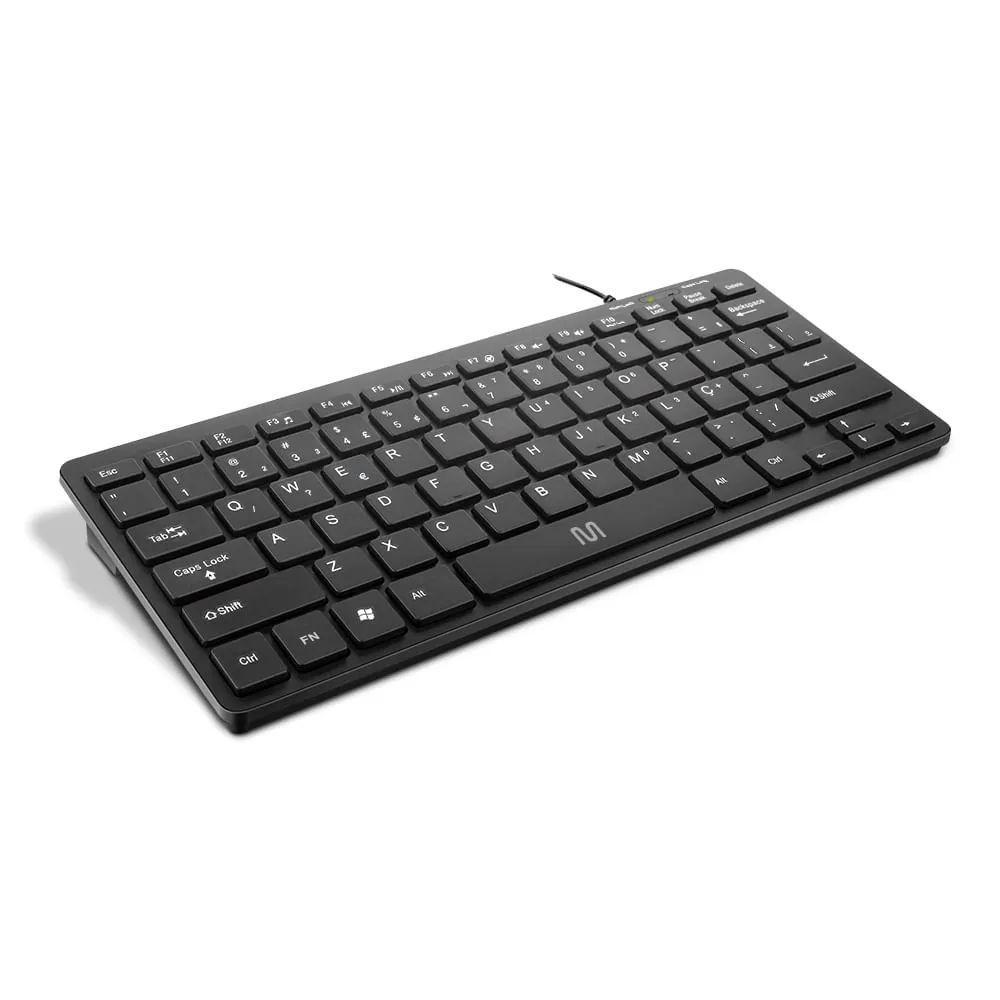 Teclado Com Fio Mini Multimídia Conexao Usb Cabo De 150cm Teclas Chocolate Preto - Tc154 - 1