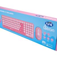 Kit Teclado E Mouse Letron Fini Sem Fio Rosa - 3