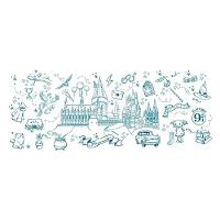 Kit Teclado E Mouse Sem Fio Letron Harry Potter Azul