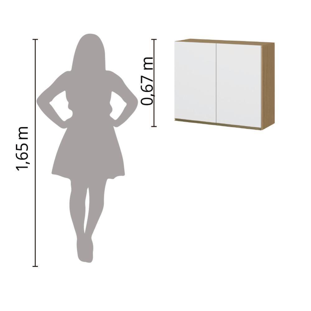 Armário De Cozinha E Lavanderia Com 2 Portas Duplo Aéreo Módulo Suspenso Clara Atacama / Off White Aramóveis Atacama / Off White - 2