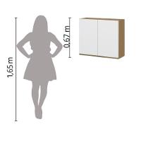 Armário De Cozinha E Lavanderia Com 2 Portas Duplo Aéreo Módulo Suspenso Clara Atacama / Off White Aramóveis Atacama / Off White - 2