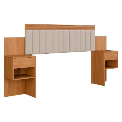 Cabeceira Extensiva Estofada Com 2 Mesas De Cabeceira Master Benetil Cinamomo