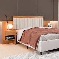 Cabeceira Extensiva Estofada Com 2 Mesas De Cabeceira Master Benetil Cinamomo - 3