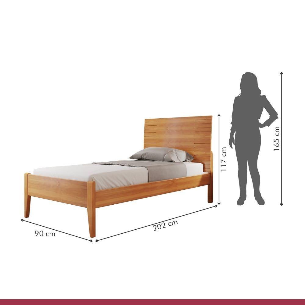 Cama Solteiro 90cm Amazone Amêndoa Mel Josandro Amêndoa Mel - 2