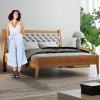 Cama Casal 140cm Vivare Amêndoa Mel Josandro Amêndoa Mel
