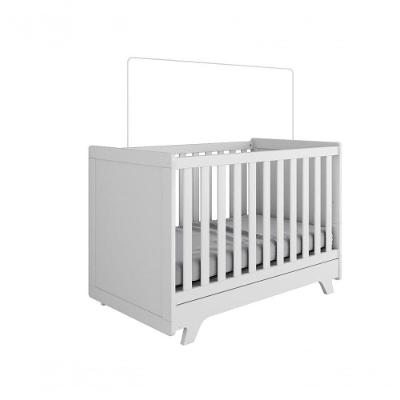 Berço Infantil Retrô - Moveis Peroba Branco Brilho-cinza