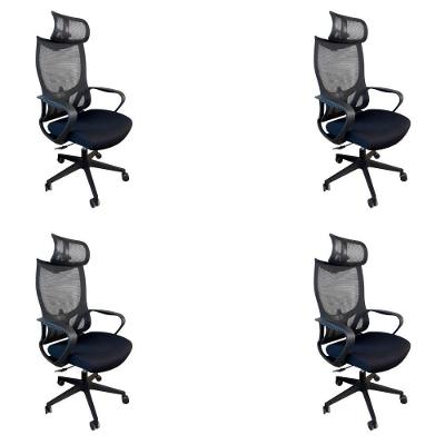 Kit 4 Cadeiras De Escritório Presidente Ergonômica Oficial Corporativa Verona Apoio Nuca
