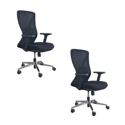 Kit 2 Cadeiras De Escritório Diretor Ergonômica Oficial Corporativa Work Sem Apoio